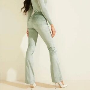 GUESS Straight High Rise Pop 70S Corduroy Jeans Dusty Teal Flare Wide Leg